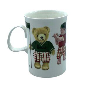 Harrods Teddy Bear Golf Themed Fine Bone China Mug Made in England 4"